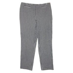 DAVID Brooks - Black & White Gingham Checked Cotton Blend Preppy Pants - Size 10